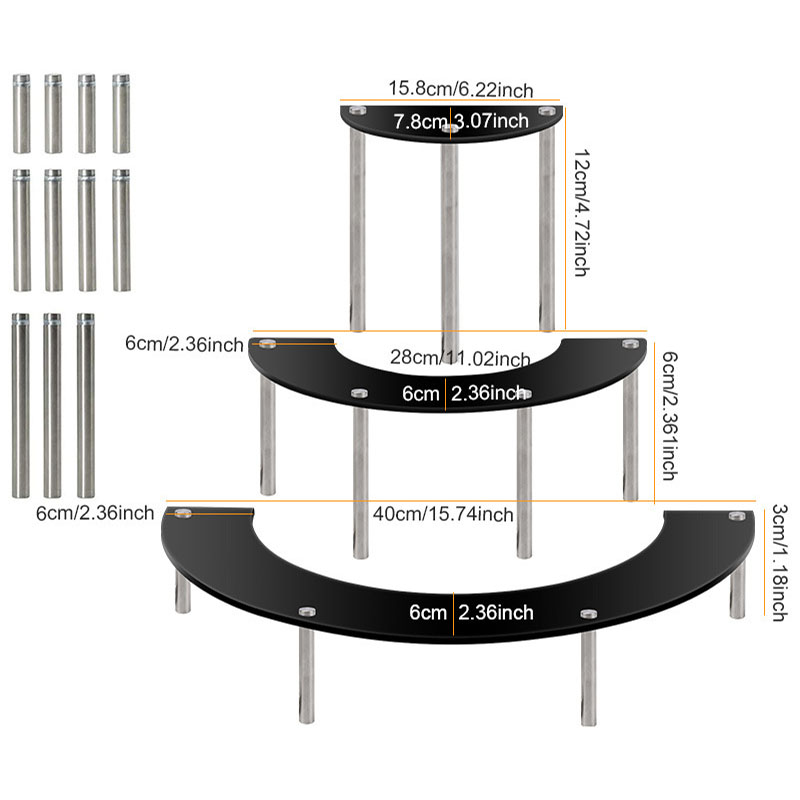 3 Tier Half Moon Cupcake Stand